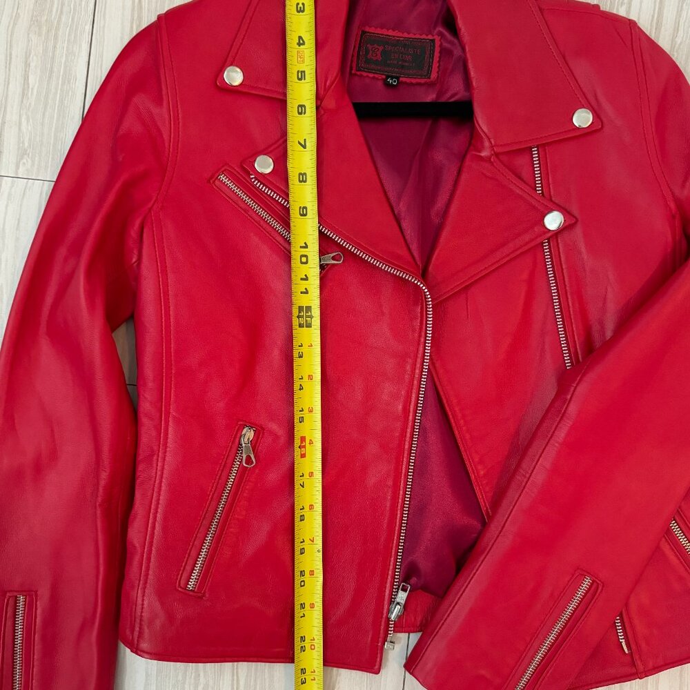 Brand new Authentic Handmade Red Leather Moto Jacket